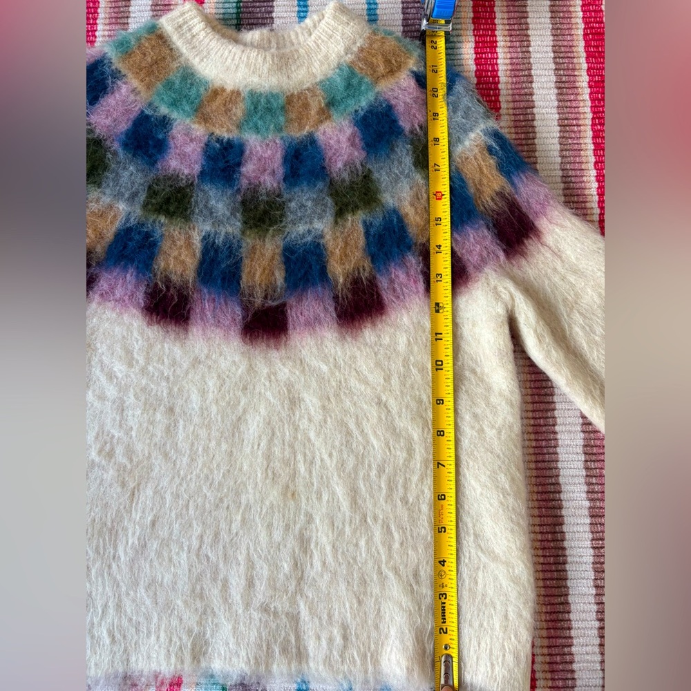 Madewell Brushed Checkerboard Fair Isle Oversized Sweater - Picture 6 of 7